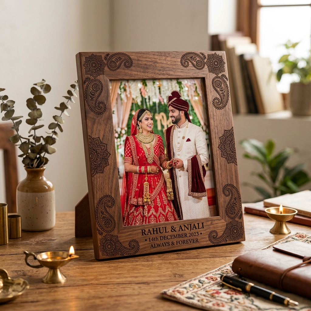 Wooden Table Photo Frame